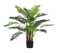 Palmier Artificiel Outsunny H.1 m Arbre Artificiel Tronc Branches Lichen Feuilles Grand réalisme Pot Inclus