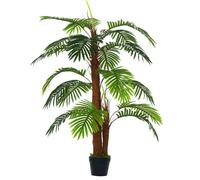 Palmier artificiel - Outsunny - hauteur 1,2 m tronc branches lichen feuilles réalisme - plastique - 1,2 m