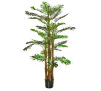 Outsunny Palmier artificiel H.1,85 m, tronc branches feuilles lichen, grand réalisme, pot inclus