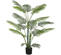 HOMCOM Plante Artificielle intérieure 170 cm, Palmier Arbre Artificiel avec Pot en Plastique et Flocage, 16 Feuilles en PEVA, Fausse Plante Vert décoration pour Maison, Bureau, Salon, Chambre
