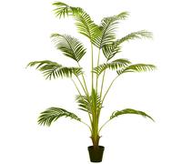 HOMCOM Palmier Artificiel Réaliste 170cm 11 Grandes Feuilles Vert Décoration Maison avec Pot | Aosom France