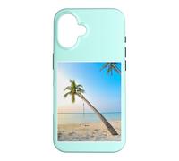 Palmier Balançoire Été Côtier Palmier Real Photo Photo Belle Plage de Sable Élégant Coque pour iPhone 16