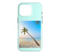 Palmier Balançoire Été Côtier Palmier Real Photo Photo Belle Plage de Sable Élégant Coque pour iPhone 16 Pro