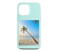 Palmier Balançoire Été Côtier Palmier Real Photo Photo Belle Plage de Sable Élégant Coque pour iPhone 13 Pro Max