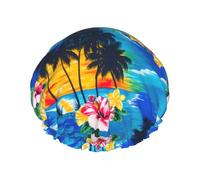 Palmier Bonnet de douche pour homme et femme Réutilisable Imperméable Long Épais Soin des cheveux courts Enfants Bain