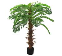 Palmier Cycas Artificiel avec Pot - vidaXL - bois massif et plastique - vert - 140 cm@aei89h