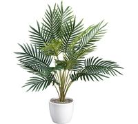 Palmier d'arec artificiel 60cm dans un pot en céramique blanc - facile d'entretien et décoratif
