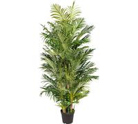 Palmier d'Arecap 220 cm - Plante artificielle Real Touch facile à entretenir dans un pot en plastique noir
