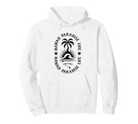 Palmier et Vagues du Paradis hawaïen Sweat à Capuche