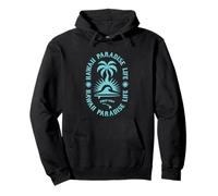 Palmier et Vagues du Paradis hawaïen Sweat à Capuche