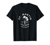 Palmier rétro cool de St Martin des Caraïbes T-Shirt
