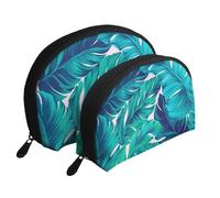 Palmier Tropical, Trousse de Maquillage Coquille Femme Petit Porte-Monnaie Trousse de Toilette Trousse à cosmétiques 2 pièces