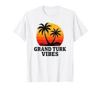 Palmiers au Coucher du Soleil dans Les îles Turques et Caïques Grand Turk Vibes T-Shirt