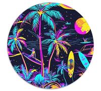 Palmiers de néon colorés 1000 Pièces Animation Puzzle pour Adulte Matériaux Recyclés De l'art De La DécoRation Moderne Adultes Et Enfants Dès 14 Ans 1000pcs (67.5x67.5cm)