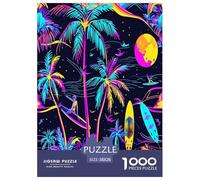 Palmiers de néon colorés Puzzle 1000 Pièces Educa Jouet en Bois Divertissement Créatif Décoration Intérieure Jeu Éduchatif Challenge Toy Adultes & Enfants des 14 Ans 38x26cm/1000pcs