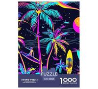 Palmiers de néon colorés1000 Pieces Jigsaw Puzzles for Adults and Kids Family Game artFun and Challenging for Home Decoration Great Gift Idea38x26cm/1000pcs
