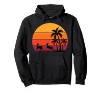 Palmiers Gazelles Safari Savane Coucher de Soleil Afrique Sweat à Capuche