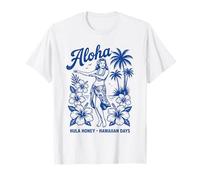 Palmiers Hibiscus Dancer Tropical Vintage Aloha Hawaiian Days T-Shirt