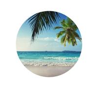 Palmiers, océan, mer Tropicale, Plage, aimants de réfrigérateur en Acrylique, Autocollants pour Tableau Blanc, aimants pour décoration de Cuisine et de Meubles,Forme Ronde