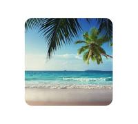 Palmiers, océan, mer Tropicale, Plage, aimants de réfrigérateur en Acrylique, Autocollants pour Tableau Blanc, aimants pour décoration de Cuisine et de Meubles,Carré