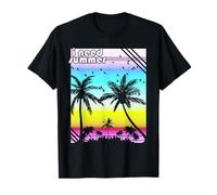 Palmiers rétro d'été Tropical Vacances Voyage T-Shirt
