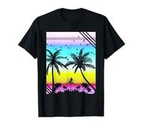 Palmiers rétro d'été Tropical Vacances Voyage T-Shirt
