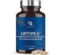 Palmitoyléthanolamide PEA Pur et Micronisé 400mg - Apaise l’Inconfort Physique & Musculaire - Pureté 99% - 100% Végétal & Sans Excipient - 30 Gélules - OptiPEA Fabriqué en France par Apyforme
