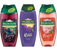 Palmolive Memories Of Nature Gel Douche Set 3 Flacons De 250 Ml Champ De Fleurs, Détente Et Cueillette De Baies Avec Conseils Beauté Exclusifs
