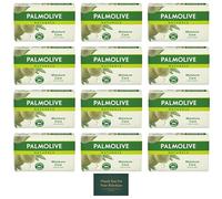 Palmolive Naturals Lot de 12 barres de savon hydratantes au lait d'olive, savon végétalien d'origine naturelle biodégradable pour le corps, les mains et le visage, avec carte de remerciement Treseida