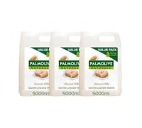 PALMOLIVE- Savon liquide Mains Soin délicat Amande & lait - Format économique - Bidon de 5L - Lot de 3