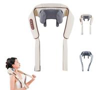 Palmory Neck & Shoulder Massager, 4D Kneading Shiatsu Deep Tissue Neck and Shoulder Massager with Heat, Upgraded 6 Head Massage, for Back, Waist, Leg Use (1Pcs*White)