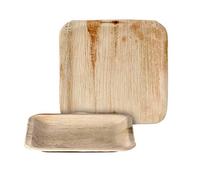 Palmplate Lot de 100 Assiettes Jetables, Plats Jetables en Feuilles de Palmier Biodégradables Assiettes, 20 cm x 20 cm