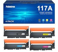 Palmtree 117A Cartouche de Toner 117A Compatible pour Toner Color Laser MFP 178nw Toner 178nwg 179fwg 179fnw 150nw 150a MFP 178nwg W2070A W2071A W2072A W2073A Noir Cyan Jaune Magenta 4-Pack