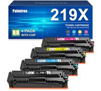 Palmtree 219X avec Puce Compatible pour HP 219X 219A Toner pour HP Color Laserjet Pro MFP 3302fdw 3302fdwg 3302sdw 3302sdwg 3302fdn 3302fdng 3202dw 3202dn W2190X W2190A Noir Cyan Jaune Magenta 4-Pack