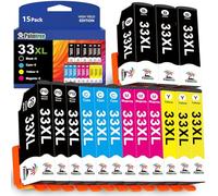 Palmtree 33XL Cartouches d'encre Compatible pour Epson 33XL 33 XL Remplacement pour Expression Premium XP-540 XP-530 XP-640 XP-645 XP-900 XP-630 XP-7100 XP-830 (15 Pack)