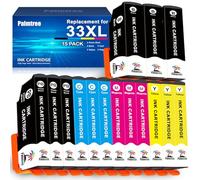 Palmtree 33XL Cartouches d'encre Compatible pour Epson 33XL 33 XL Remplacement pour Expression Premium XP-540 XP-530 XP-640 XP-645 XP-900 XP-630 XP-7100 XP-830 (15 Pack)