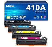 Palmtree 410A Cartouche de Toner 4 Pack Replacement pour HP 410A 410X Compatible pour HP Color Pro MFP M477fdw M477fnw M477fdn M452nw M377dw M452dn M452dw M477 M452 Imprimante CF410A CF411A CF412A