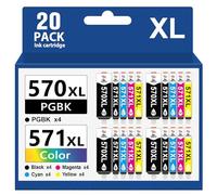 Palmtree 570 571 XL Cartouche d'encre Compatibles pour Cartouche Canon 571 570 pour Imprimante Canon MG5750 pour PIXMA TS5050 TS5055 TS5053 MG6852 MG6850 MG5700 MG5752 MG7750 TS8050 TS9050 (20 Pack)