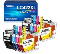 Palmtree LC422XL LC422 Lot de 8 Cartouches d'encre Compatibles pour Brother LC 422 LC-422XL LC-422VAL Convient aux Imprimantes Brother MFC-J5740DW MFC-J5340DW MFC-J5345DW MFC-J6940DW MFC-J6540DW