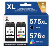Palmtree PG-575XL CL-576XL Cartouches d'encre Remplacement pour Canon 575 et 576 575XL 576XL pour Canon PIXMA TS3550i TS3551i TS3750i TR4750i TR4751i TR4755i TR4756i (1 Noir,1 Couleur)