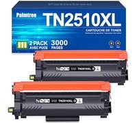 Palmtree Toner TN2510 TN2510XL TN 2510 TN 2510XL Compatible pour Brother DCP-L2620DW DCP-L2627DWE DCP-L2665DW MFC-L2835DW MFC-L2800DW MFC-L2860DWE HL-L2400DWE HL-L2445DW MFC-L2827DW (2 Noir)