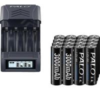 Palo AA piles rechargeables, capacité 3000mAh, charge USB, 16pc aa avec chargeur, 1,2 V