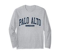 Palo Alto California CA College University Style Bleu Marine Manche Longue