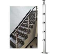 Palo en acier inoxydable 304 pour balustrade, colonne moderne intérieur/extérieur pour garde-corps, 85 cm, idéal pour les maisons rurales et balcons, style 1