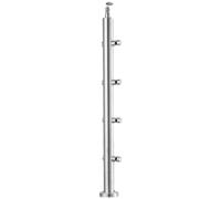 Palo en acier inoxydable 304 pour balustrade, colonnes modernes d'intérieur/extérieur pour balustrade, 85 cm - Idéal pour les maisons rurales, style 2, 105 cm