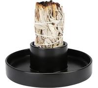 Palo Santo Brûleur d'encens en céramique blanche pour le nettoyage et la méditation (sauge non incluse)