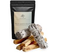 Palo Santo et Sauge Blanche - Set d'encens: 2X Sauge Blanche pour Le Fumage 4X encens bâtons de Palo Santo - Parfait pour Les rituels de Purification et l'aromathérapie