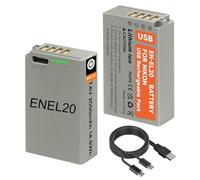 Palogreen Lot de 2 batteries EN-EL20 EN-EL20a avec LED et câble de charge USB-C pour Nikon Coolpix P1100, P1000, Coolpix A, P950, 1 J1, 1 J2, 1 J3, 1 S1, 1 V3, DL24-500, 1 AW1 Appareil Photo Numérique