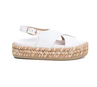 Paloma Barceló, Femme, Chaussures, Blanc, Taille: 36 EU Sandales compensées blanches avec semelle en corde