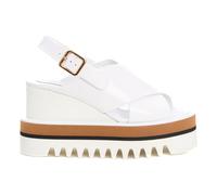 Paloma Barceló, Femme, Chaussures, Blanc, Taille: 40 EU Sandales compensées blanches en cuir